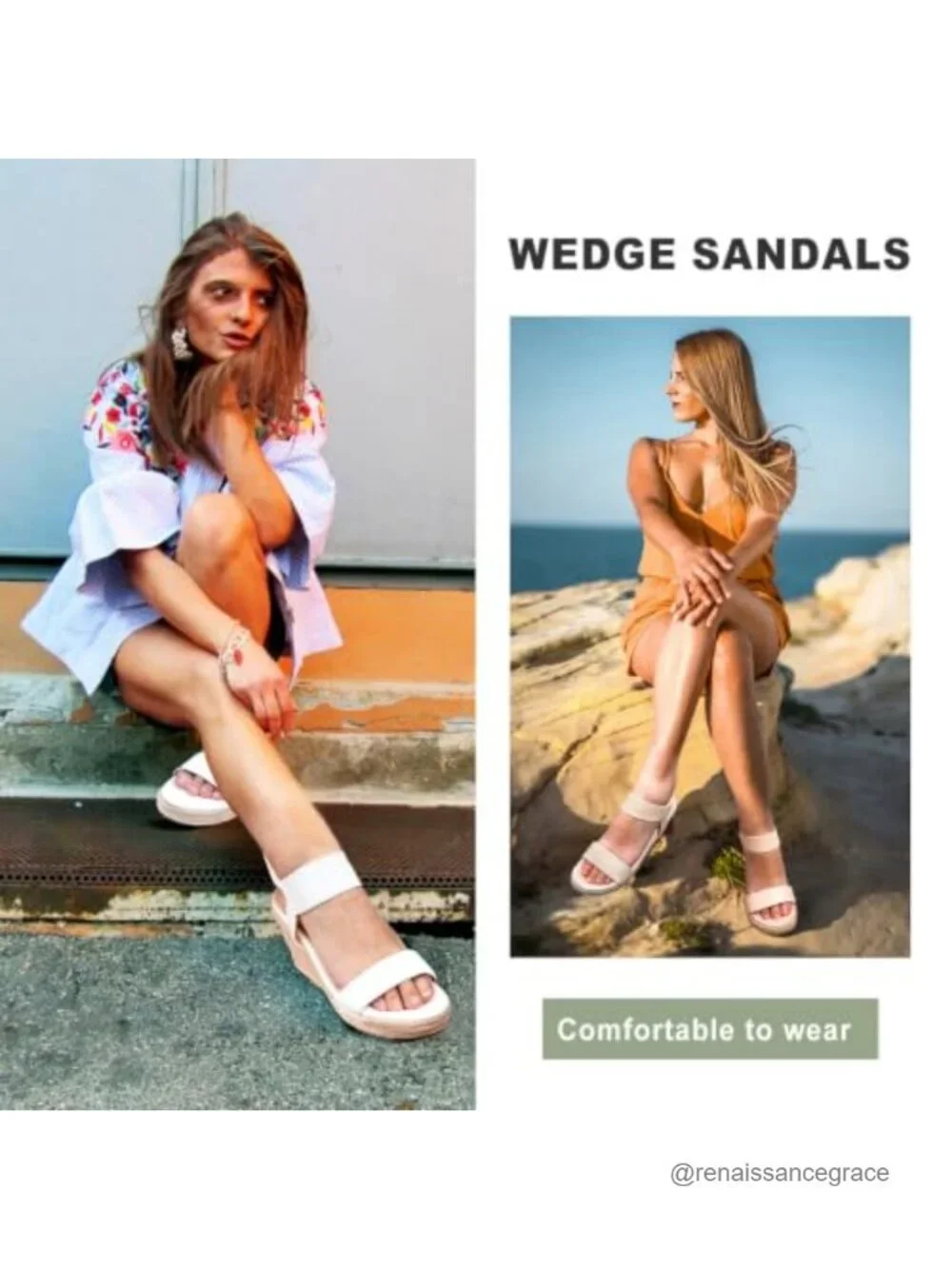 Women's Espadrille Wedge Platform Sandals Ankle Strap Summer